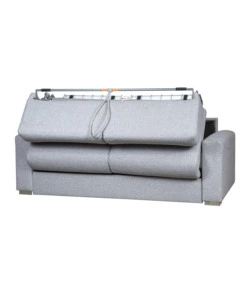 DIVANO LETTO 2 POSTI "BARCELONA" IN TESSUTO GRIGIO CHIARO, 205X102X88 CM