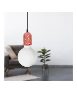 LAMPADA A SOSPENSIONE CEMENTO ROSSA 1,5 MT, E27