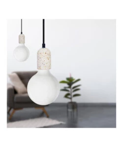 LAMPADA A SOSPENSIONE CEMENTO BIANCA 1,5 MT, E27