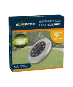 LUCE SOLARE SEGNAPASSI A LED CON SENSORE - 10 LUMEN - 1.2 V