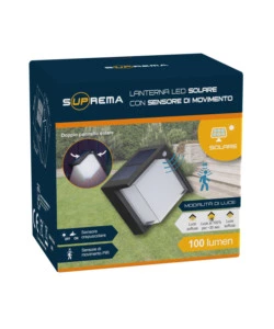 LAMPADA SOLARE LED CON SENSORE DI MOVIMENTO E CREPUSCOLARE - 3 MODALITA' DI LUCE
