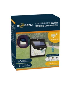 LANTERNA SOLARE LED CON SENSORE DI MOVIMENTO E CREPUSCOLARE - 40 LED