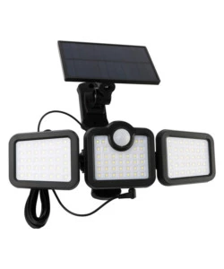 PROIETTORE ORIENTABILE A LED SOLARE - CON 3 PANNELLI - 108 LED