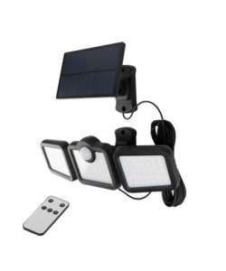 PROIETTORE ORIENTABILE A LED SOLARE - CON 3 PANNELLI - 108 LED