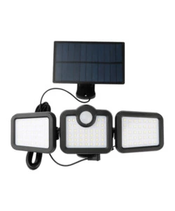 PROIETTORE ORIENTABILE A LED SOLARE - CON 3 PANNELLI - 108 LED