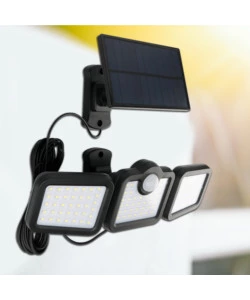 PROIETTORE ORIENTABILE A LED SOLARE - CON 3 PANNELLI - 108 LED