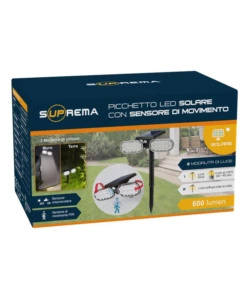 PICCHETTO A LED SOLARE CON SENSORE DI MOVIMENTO - 32 LED