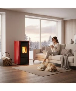 Stufa a pellet La Nordica Extraflame "Ketty" bordeaux 6,5 kW