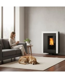 Stufa a pellet La Nordica "Souvenir Steel" bianca 10 kW