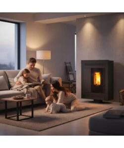 Stufa a pellet La Nordica "Souvenir Steel" nera 10 kW