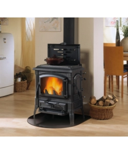 STUFA A LEGNA LA NORDICA + EXTRAFLAME "ISETTA" PIASTRA CON CERCHI NERO 7,3 KW