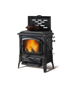STUFA A LEGNA LA NORDICA + EXTRAFLAME "ISETTA" PIASTRA CON CERCHI NERO 7,3 KW