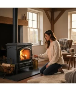 Stufa a legna La Nordica Estraflame "Isotta Evo" nera 11 kW