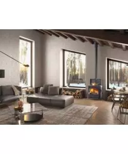 STUFA A LEGNA LA NORDICA + EXTRAFLAME "ISOTTA EVO" PIASTRA CON CERCHI NERO 11,9 KW