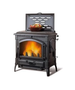 STUFA A LEGNA LA NORDICA + EXTRAFLAME "ISOTTA EVO" PIASTRA CON CERCHI NERO 11,9 KW