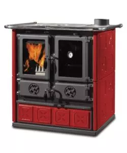 CUCINA A LEGNA LA NORDICA + EXTRAFLAME "ROSETTA MAIOLICA" BORDEAUX 7,2 KW