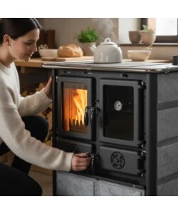 Cucina a legna la Nordica "Rosetta" vst 16 pietra 7,9 kW