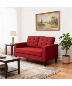 DIVANO "RIVER" 2 POSTI ROSSO, 145X78X95 CM