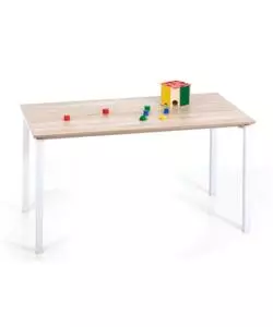 SCRIVANIA "EXPOLER" IN METALLO BIANCO E ROVERE, 140X70X75 CM