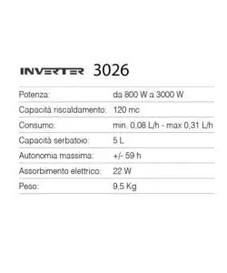 STUFA A COMBUSTIBILE LIQUIDO INVERTER MODELLO 3026