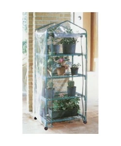 SERRA DA GIARDINO VERDEMAX "AZALEA" CON 4 RIPIANI E RUOTE 70X50X164 CM