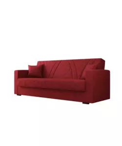 DIVANO LETTO BELLAHOME "IBIZA" 3 POSTI TESSUTO ROSSO, 214X89X81 CM