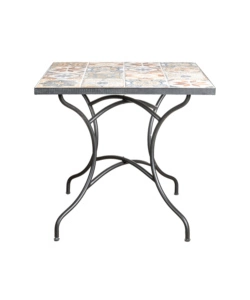 TAVOLO DA ESTERNO EUROGARDEN "POMPEI" IN FERRO CON TOP PIASTRELLE GRES 80X80X75 CM