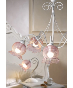 LAMPADA A SOSPENSIONE "MIA" BIANCO E ROSA, E14