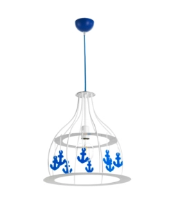 LAMPADA A SOSPENSIONE "ANCORINA" BIANCA E BLU, E27