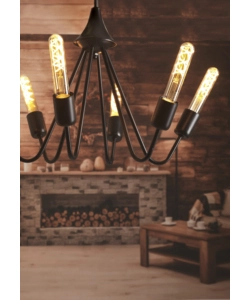 LAMPADARIO "BILLY" IN METALLO NERO, E27