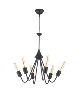 LAMPADARIO "BILLY" IN METALLO NERO, E27
