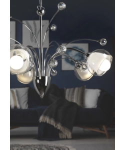LAMPADARIO "DIAMANTE" IN METALLO CROMATO, E14
