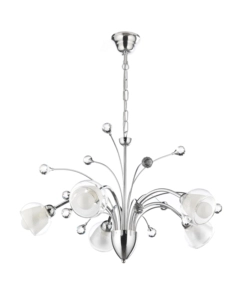 LAMPADARIO "DIAMANTE" IN METALLO CROMATO, E14