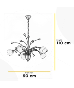 LAMPADARIO "DIAMANTE" IN METALLO CROMATO, E14