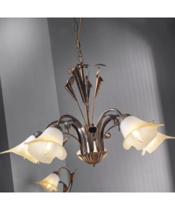 LAMPADARIO "LUCREZIA" 5 LUCI BRONZO, E14