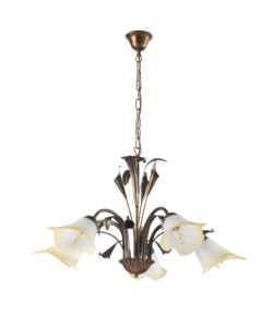 LAMPADARIO "LUCREZIA" 5 LUCI BRONZO, E14