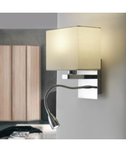 APPLIQUE "BED" LED IN METALLO E TESSUTO, E14