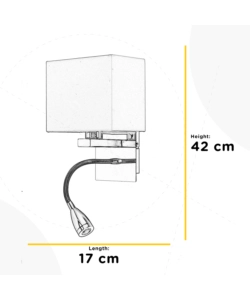 APPLIQUE "BED" LED IN METALLO E TESSUTO, E14