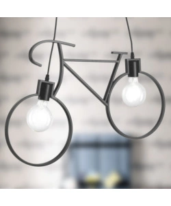 LAMPADA A SOSPENSIONE "BIKE" NERO, E27