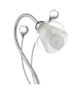 LUMETTO "DIAMANTE" IN METALLO CROMATO E VETRO, E14