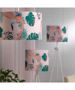 LAMPADA DA TAVOLO "FLAMINGO" ROSA E BIANCO, E14