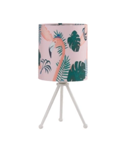 LAMPADA DA TAVOLO "FLAMINGO" ROSA E BIANCO, E14