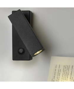 APPLIQUE LED "SPY" IN METALLO NERO, 4000K