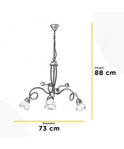 LAMPADARIO "ARIANNA" 3 LUCI BRONZO, E14