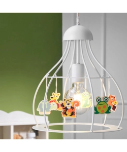 LAMPADA A SOSPENSIONE "NOÈ" IN METALLO BIANCO, E27