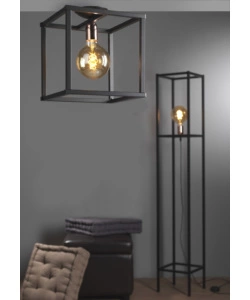PIANTANA "FLOKI" IN METALLO NERO, E27