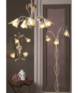 LAMPADARIO 3 LUCI "LUCREZIA" IN METALLO AVORIO, E14