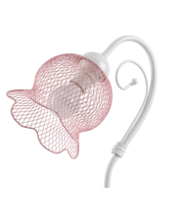 LAMPADA DA TAVOLO "MIA" IN METALLO BIANCO E ROSA, E14
