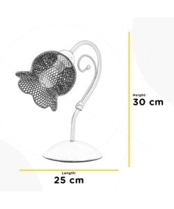LAMPADA DA TAVOLO "MIA" IN METALLO BIANCO E ROSA, E14