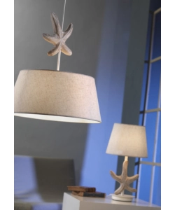LAMPADA DA TAVOLO "STELLINA" LEGNO E METALLO, E27